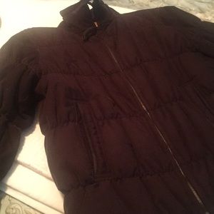 Quilted brown corduroy puffer jacket